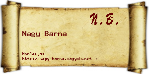 Nagy Barna névjegykártya