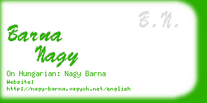 barna nagy business card